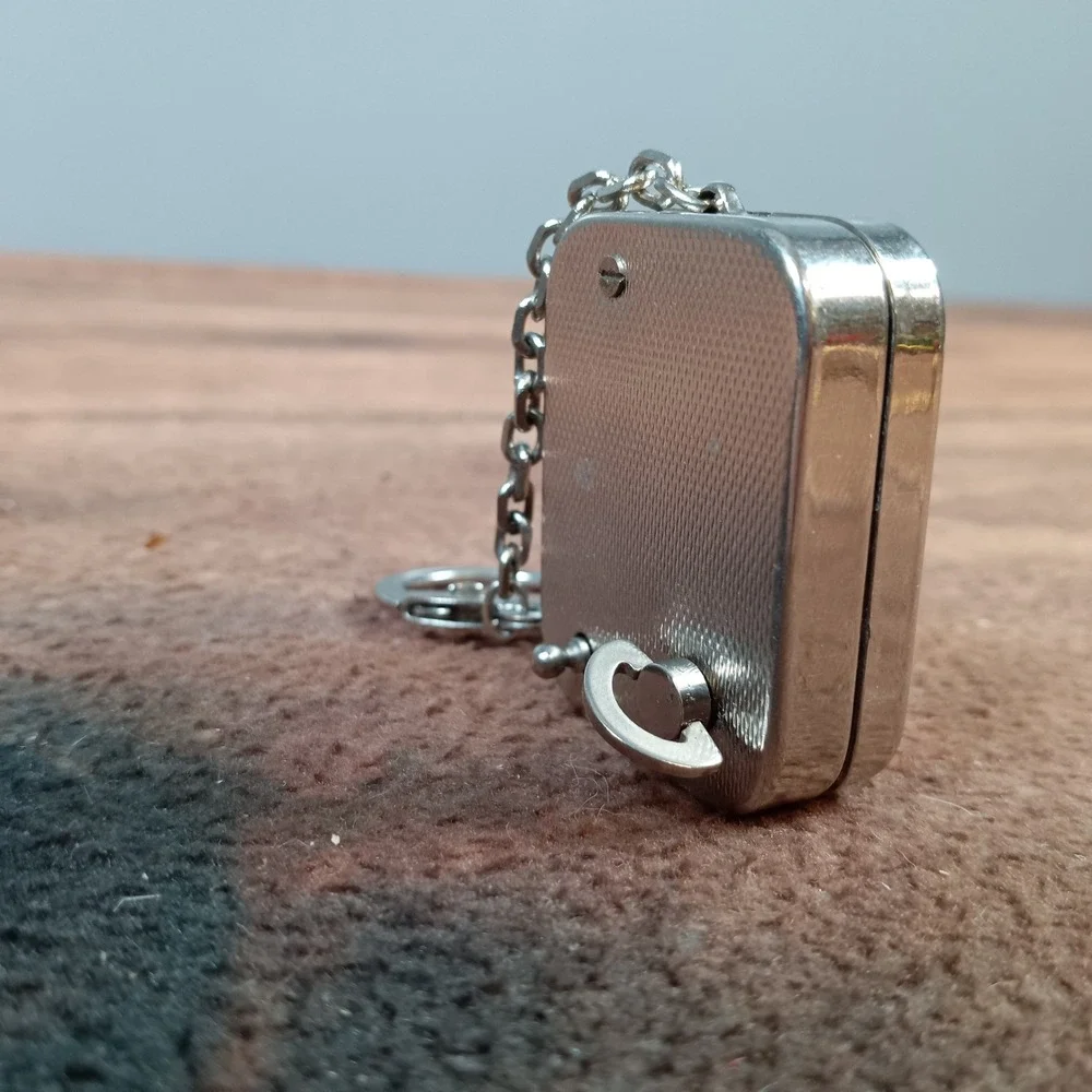SWISSAIR Music Box Keychain Vintage Metal Mechanical Playing Melody